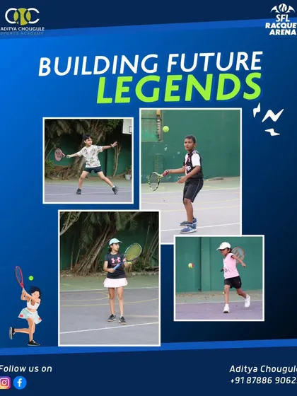 We are building future legends, one practice at a time. This collage shows our young players in various stages of training, from drills to match play, all chasing their dreams.
