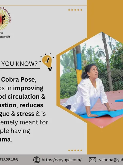 The Cobra Pose, or Bhujangasana, is a powerful asana for holistic health. This pose is excellent for improving blood circulation and digestion, reducing fatigue and stress, and is especially beneficial for those managing asthma by opening up the chest and lungs.