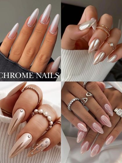 Chrome nails add a touch of high-fashion glamour to any bridal look. Whether you prefer a soft pearlescent sheen or a bold metallic finish, chrome is a versatile option for the modern bride.