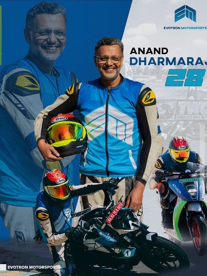 A collage showcasing my role as a key member of the Evotron test riders and coaching team, highlighting my extensive experience in racing and instruction.