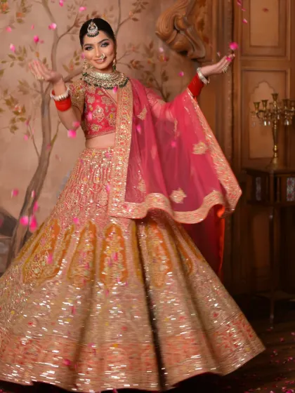 A candid, happy moment that captures the bride's joyful spirit. The makeup is designed to be picture-perfect, ensuring she looks her best in every single photo.