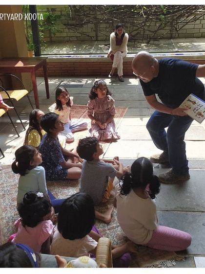 An interactive storytelling session where children are encouraged to participate and engage with the narrative.