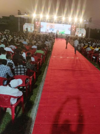 The scale of the outdoor event for Anand Group was immense. Performing for such a large and attentive audience under the open sky was a unique experience.