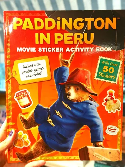 The 'Paddington in Peru' movie sticker activity book is packed with puzzles, games, and over 50 stickers for hours of fun.