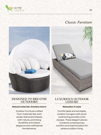 Designed to breathe outdoors, our classic furniture includes pieces like this canopied daybed and a luxurious poolside lounger. They are crafted from resin wicker and feature plush cushioning for a chic and serene escape.