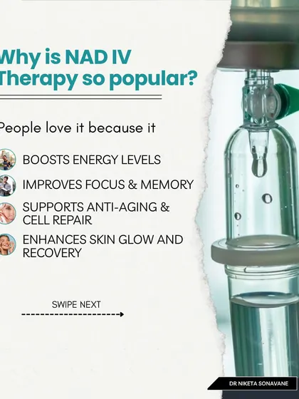 Why is NAD+ IV Therapy so popular? People love it because it boosts energy levels, improves focus and memory, supports anti-aging and cell repair, and enhances skin glow and recovery. It's a powerful tool for overall wellness.