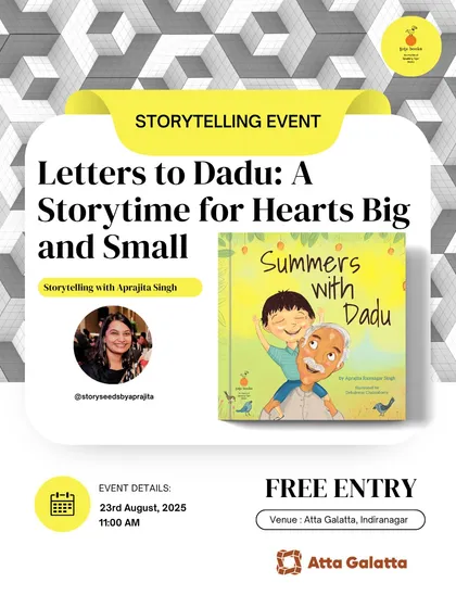 Celebrating the special bond between generations. 'Letters to Dadu' is a heartwarming storytime with author Aprajita Singh that brings the joy of holidays with grandparents to life.