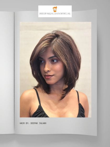 A slightly different angle of this layered cut. The lighter pieces around the face brighten the complexion and add a fresh, trendy feel.