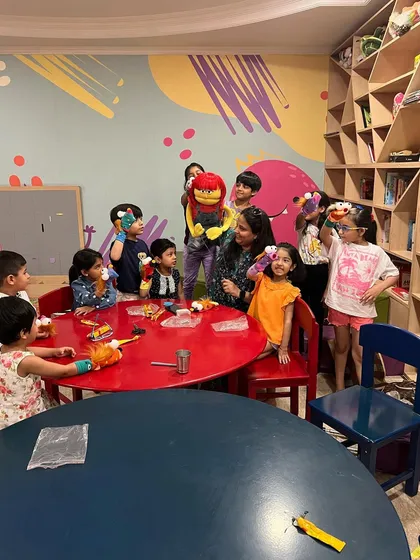 Day 1 of our summer puppetry camp. The children are introduced to the world of puppets and begin the exciting process of designing their very own characters.