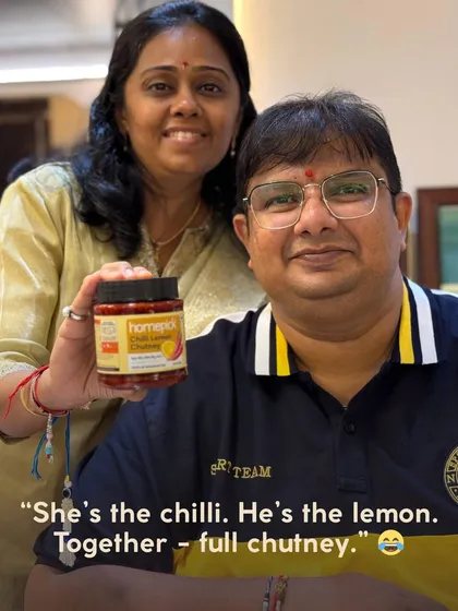 She's the chilli, he's the lemon. Together, full chutney! We love the fun and flavour our customers bring to the Homepick family.