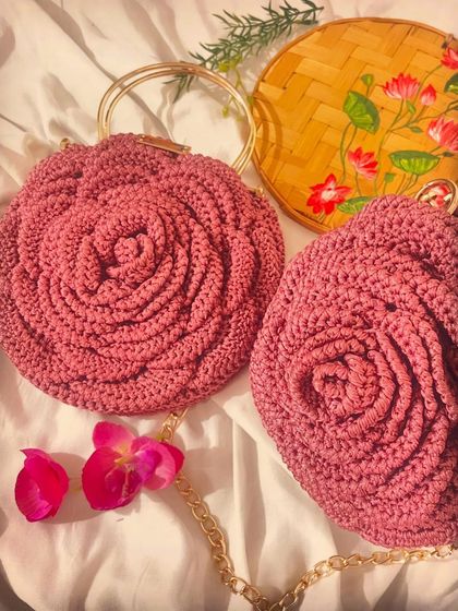 Busy Needles by Utpala Viswanath - Custom Crochet Fashion & Accessories Signature Rose Bags photo 5