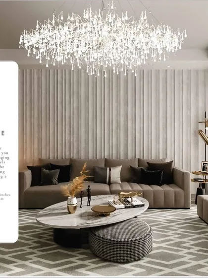 Concrete doesn't have to be cold or industrial. Here, I used our 'Drape' concrete panels with flowing, fluted lines to create a soft, elegant, and timeless backdrop in a residential living room. The texture interacts with the light to create a warm and inviting atmosphere.