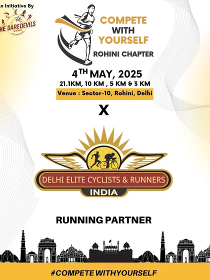A poster announcing our club as the official running partner for the event. We are honored to collaborate with race organizers.