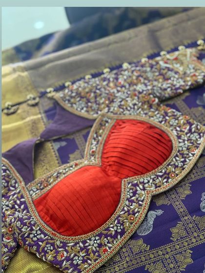 A slightly different angle of the purple and red blouse back.