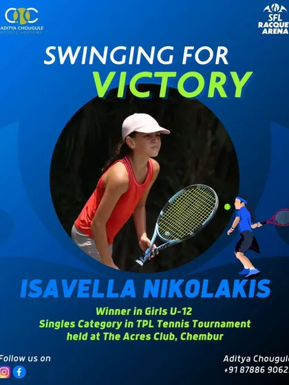 A huge shoutout to our tennis champ Isavella Nikolakis, winner in the Girls U-12 Singles category at the TPL Tennis Tournament. Her passion for the game shines through in every match.
