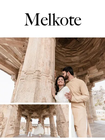 For couples who love history and architecture, we offer pre-wedding shoots in iconic locations like Melkote. We use the grandeur of the ancient temple to frame your love story, creating images that feel both timeless and personal.