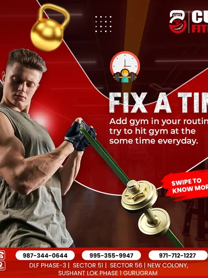 Tip for returning to the gym: fix a time. Adding the gym to your routine at the same time every day helps build the habit and ensures consistency.