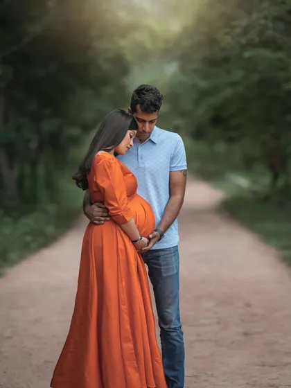 For those who prefer sunlight and open spaces, I create dreamy outdoor portraits like this one. Here, in the soft light of a Bangalore grove, we captured a quiet moment of anticipation and connection between the couple, letting the natural beauty of the surroundings complement their own.