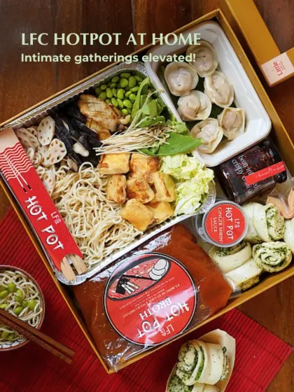 I created the Hot Pot at Home kit for those who love an interactive meal. This box comes with everything you need for an intimate gathering: a rich broth, fresh noodles, assorted vegetables, tofu, and savory dumplings for a fun, communal dining experience.