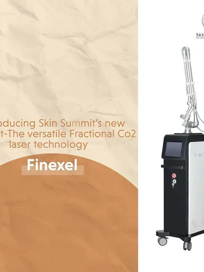 Investing in the right technology is key to delivering the best results. This is our Finexel Fractional CO2 laser machine. It is a versatile and powerful tool we use for skin resurfacing, scar revision, and pore tightening, ensuring effective and long-lasting outcomes.