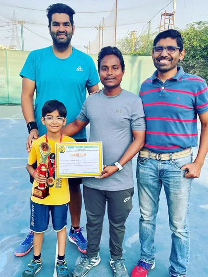 Another victory for Nivaan Dhama, winning the Under-8 tennis tournament at Pro Tennis Academy. A special mention to our coach Abdul sir for his dedication and hard work.