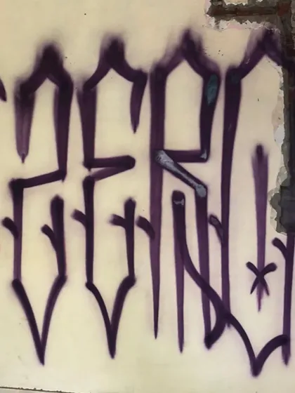 A classic ZERO tag. This one, with its sharp, gothic style, was done in an abandoned spot in Vadodara. A tag is your signature, and this is one of my many letterform styles I've developed over the years.