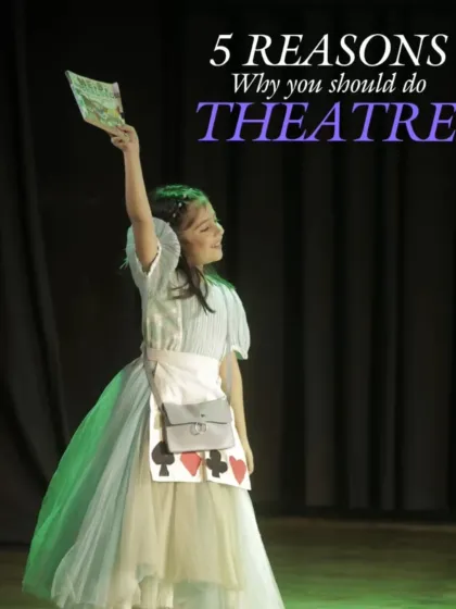 There are so many reasons to do theatre. This image captures the confidence and joy of a young performer who has found her place on the stage.