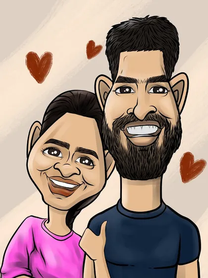 Looking for a perfect, personalized gift? I create custom digital caricatures from your photos, like this one for a lovely couple. It's a fantastic idea for anniversaries, birthdays, or just to celebrate your relationship in a unique way.