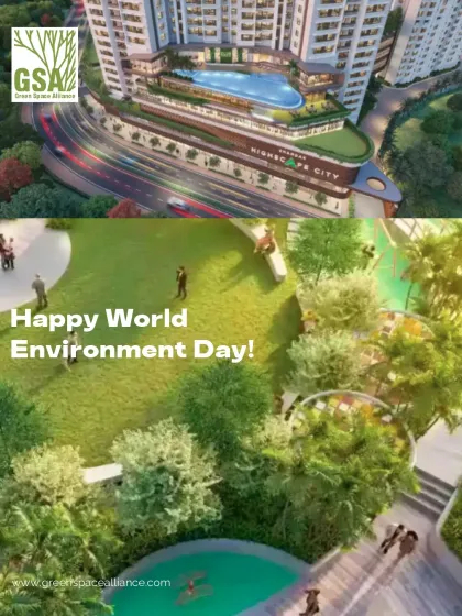 A World Environment Day post showing how our projects increase green cover to combat the urban heat island effect. Our mission is to create cooler, more livable cities, one project at a time, by maximizing tree plantation and green infrastructure.
