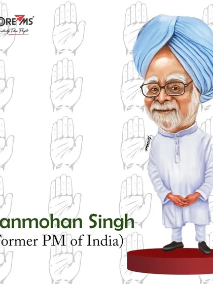 A caricature of former Prime Minister Dr. Manmohan Singh.