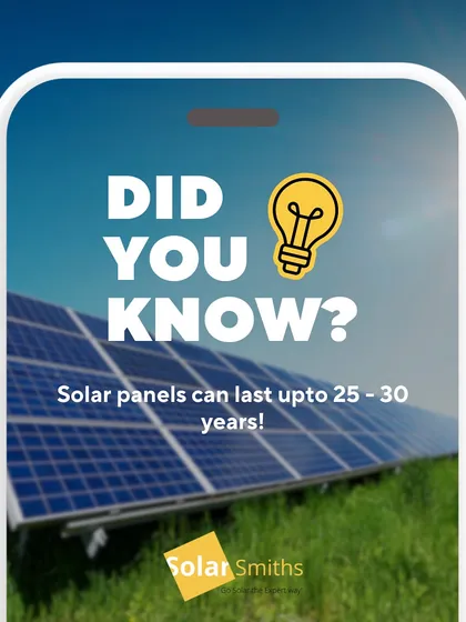 Did you know solar panels can last up to 25-30 years? This makes them a durable, long-term investment in your energy future.