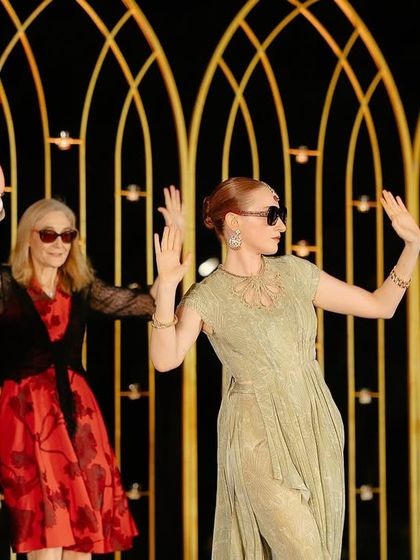 The groom's American family dancing with full energy. We make sure our choreography is easy and fun for non-dancers and international guests.