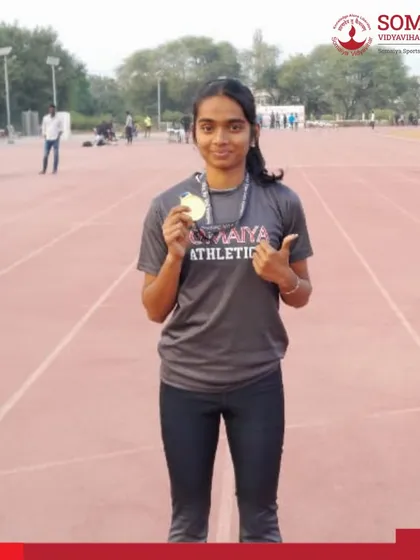 Breaking barriers is what we train for. We celebrate Swanandi Sawant of K J Somaiya College of Science and Commerce, who not only won Gold in the 400m Hurdles at the National School Games but also set a new meet record, showcasing the peak of athletic performance.