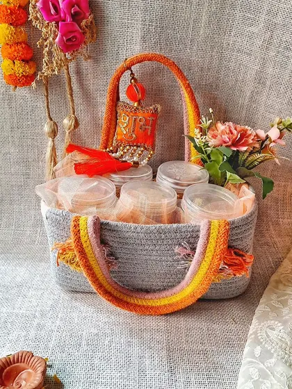 I design festive hampers that are perfect for large corporate orders during Diwali. This gift basket combines traditional elements with quality treats, offering a warm and culturally appropriate gesture for employees and clients.