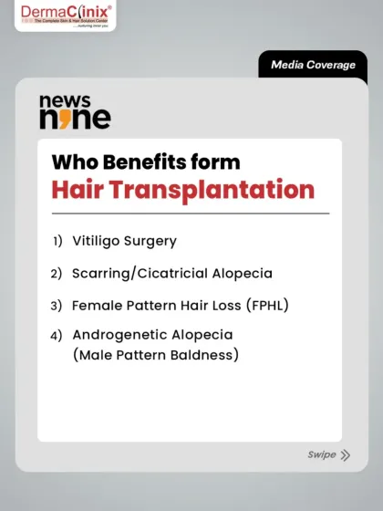 This list highlights conditions that can benefit from a hair transplant, including stable Vitiligo, scarring alopecia, and both female and male pattern hair loss. A proper diagnosis is the first step.
