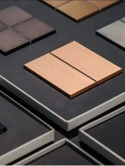 This is a close-up of the Sentido switch by Basalte, a high-end brand I work with. The brushed metal finish is an example of how smart controls can become a sophisticated design element in your home.
