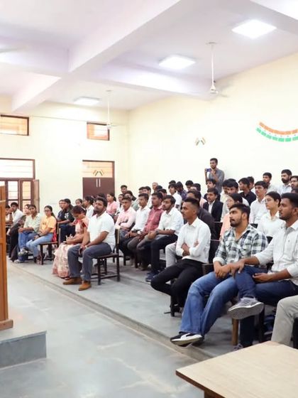 Engaging with the students at JNVU. I always encourage them to ask questions and challenge conventional thinking.