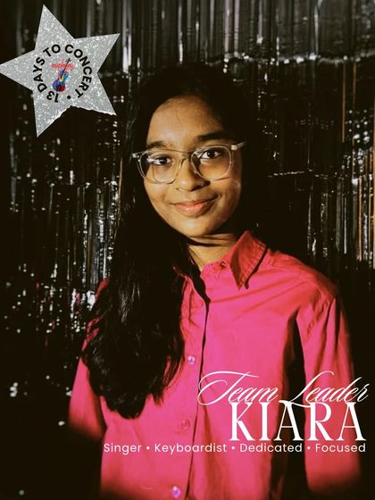 Introducing Team Leader Kiara. Her dedication and focus are the backbone of her team's rehearsals, ensuring every detail is perfect for their vocal and keyboard performance.