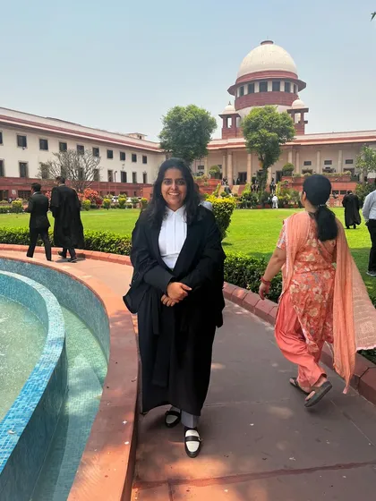 A moment of quiet confidence at the Supreme Court. I believe in fighting for justice with determination, even if it means navigating the occasional challenge of not tripping over my gown.