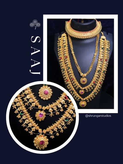 Another variation of the Kolhapuri Saaj, a must-have for the quintessential Maharashtrian bride.