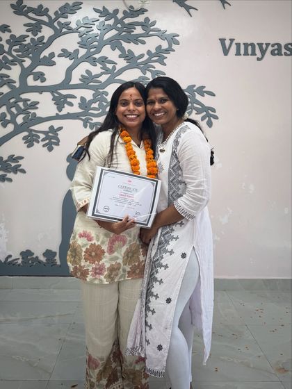 A proud moment receiving my Garbhsanskar certification from my Guru. This training empowered me with the knowledge to guide women through their pregnancy journey with confidence and care.