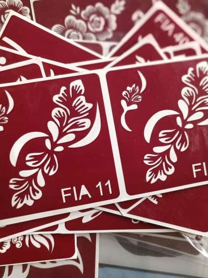 The crescent and floral baby stencil. It's a popular choice for its delicate and graceful look.