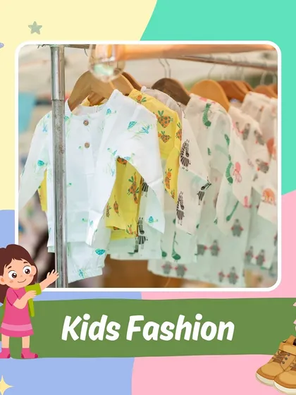 Kids' fashion is a huge part of my events. This graphic highlights the variety of apparel you can expect to find, from everyday wear to special occasion outfits.
