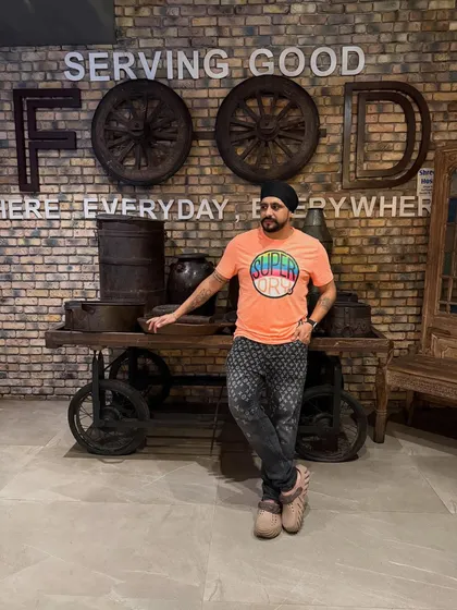 After a great performance for Nirvair's 1st birthday. The rustic decor of the venue was very cool.