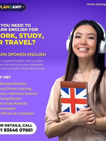 Improve your global communication skills with our Spoken English courses. We focus on building fluency for work, study, or travel with individual attention and flexible evening batches.
