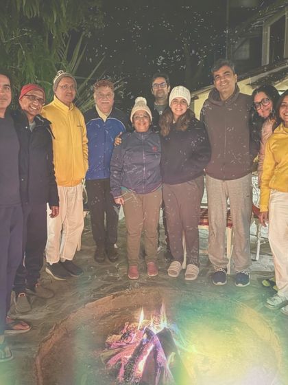 A bonfire under the stars brings warmth and togetherness on a cold mountain evening. We share stories, laughter, and a sense of community that makes these retreats so special.