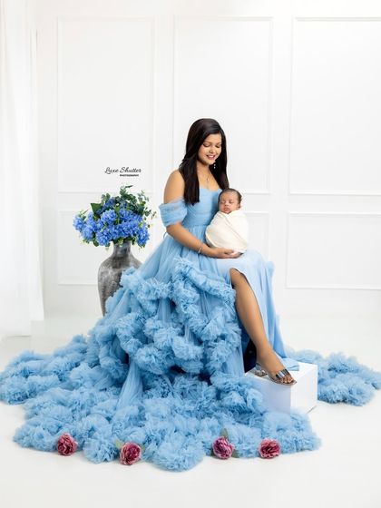 A tender moment between mother and newborn. This is the beautiful continuation of the maternity story, capturing the first moments of a new life.