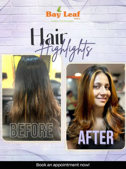A great before-and-after of a client who wanted to frame her face and brighten her look. These chunky, warm highlights did the job perfectly, giving her a fresh and happy glow.
