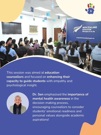 We partner with leading institutions to elevate the conversation on mental health. This image captures a session we hosted with the New Zealand High Commission, focused on enhancing how education counsellors guide students with empathy and psychological insight.