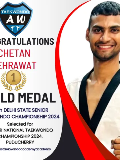 Chetan Sehrawat with his Gold Medal from the Delhi State Senior Championship, earning his selection for the Nationals.